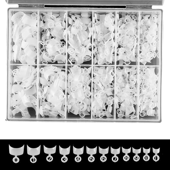 600x Tips Short Oval Short Tips Half Cover French Tips Round Shape Half Cover False Nails Artificial Tips