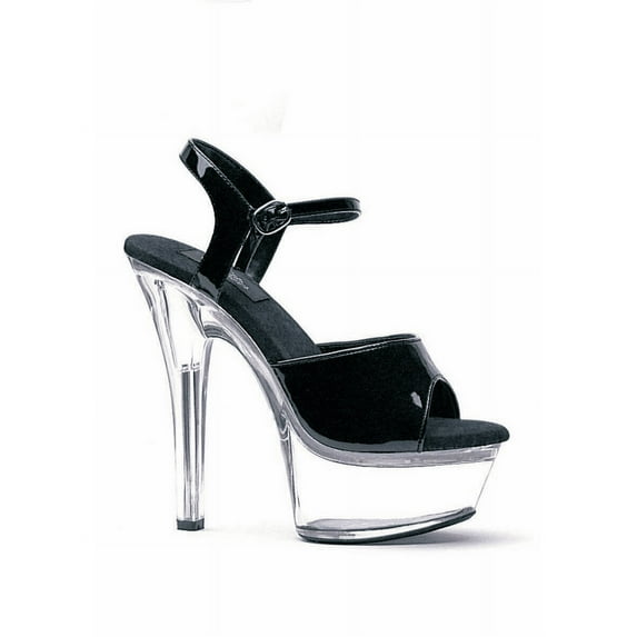 601-JULIET-C, 6" Heel Sandal With Clear Bottom.