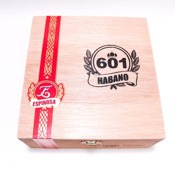 601 Torpedo Habano Empty Wood Cigar Box 7" x 6.75" x 2.75"