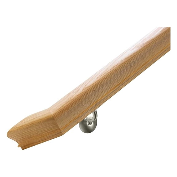 6010 California-Angle Red Oak Handrail Kit with 135 Angle Returns and Wall Mount Brackets. Solid Unfinished Red Oak