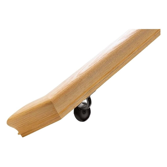 6010 California-Angle Red Oak Handrail Kit with 135 Angle Returns and Wall Mount Brackets. Solid Unfinished Red Oak