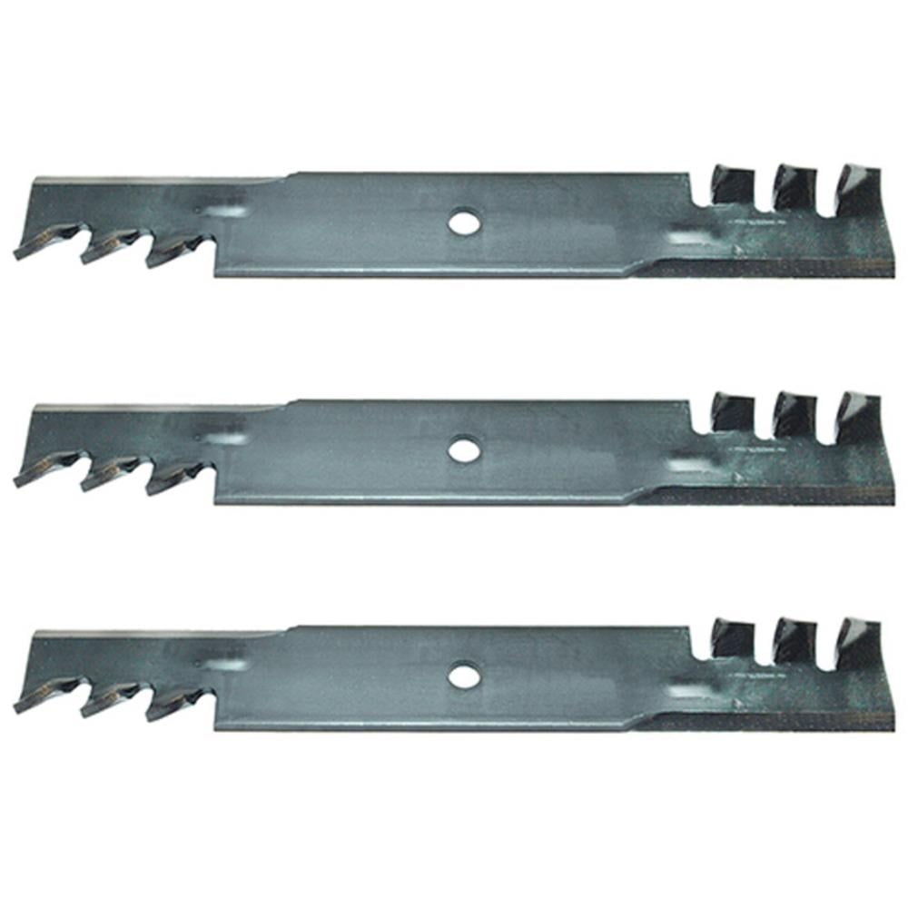 601014 Qty 3: Heavy Duty Toothed Mulching Blade Fits Hustler
