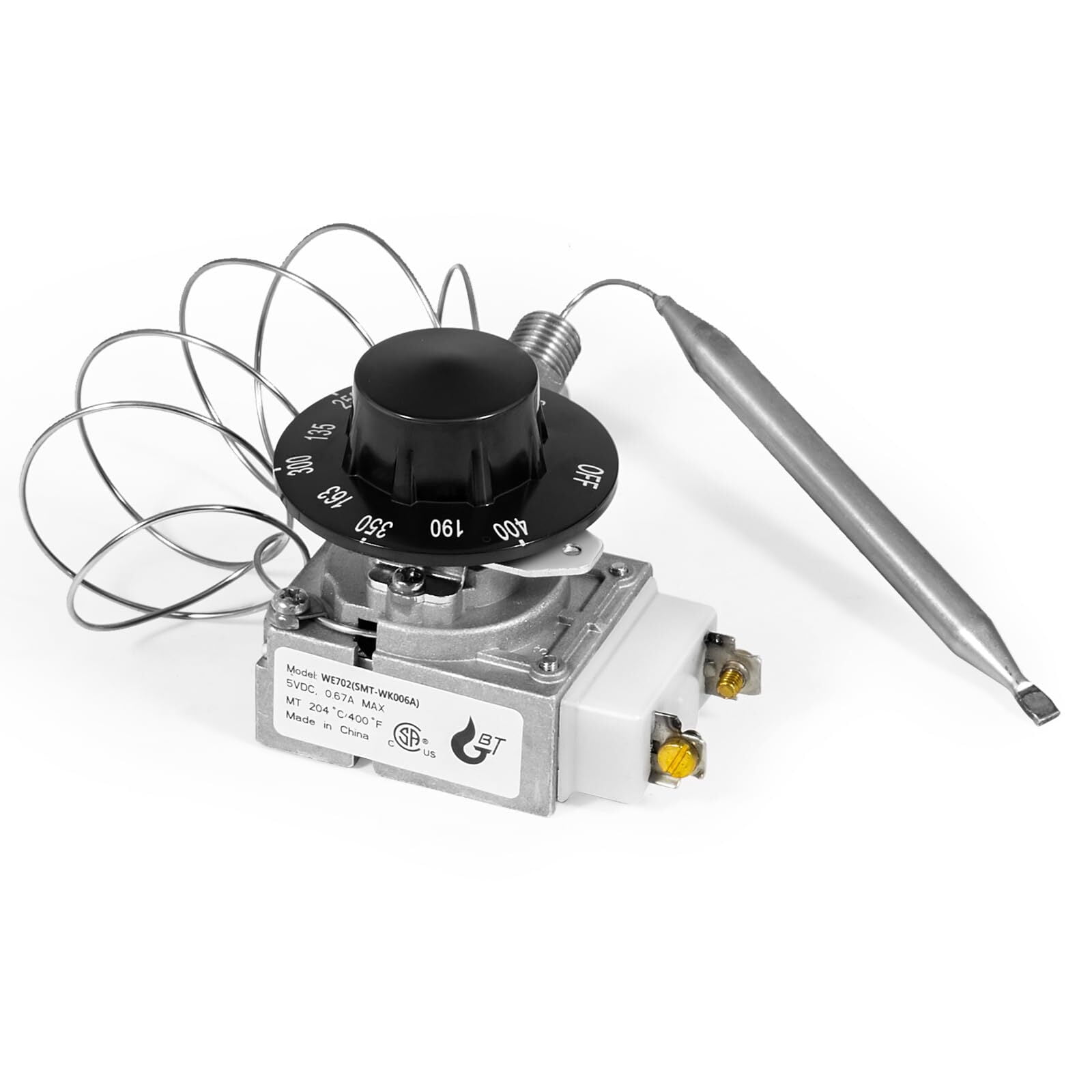 60125401 Deep Fryer Thermostat with Knob Switch, Millivolt Thermostat