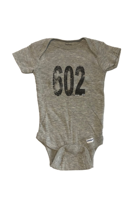 602 Phoenix Arizona Area Code Baby Bodysuit - One Piece Baby Bodysuit - Grey