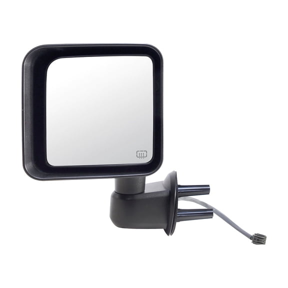60210C - Fit System Driver Side Mirror for 2014 Jeep Wrangler, textured black, foldaway, Heated Power