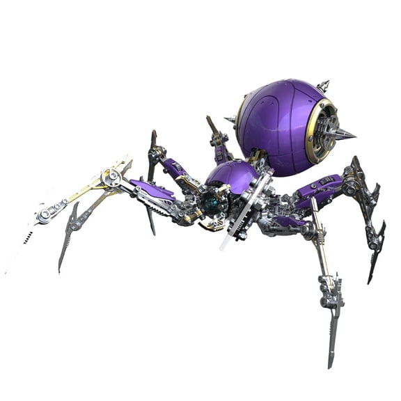 602PCS 3D Metal War Spider King Model Kit, Mechanical Steampunk Spider Assembly Model with Light, Advanced Engineering Collectible Display for Hobbyist & Enthusiasts