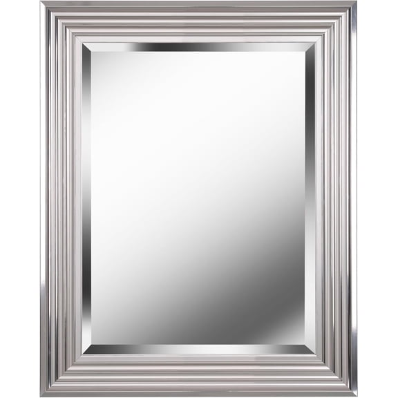 60320 Lyonesse Mirror with Chrome Finish, Coastal Style, 30" Height, 24" Width, 1" Depth