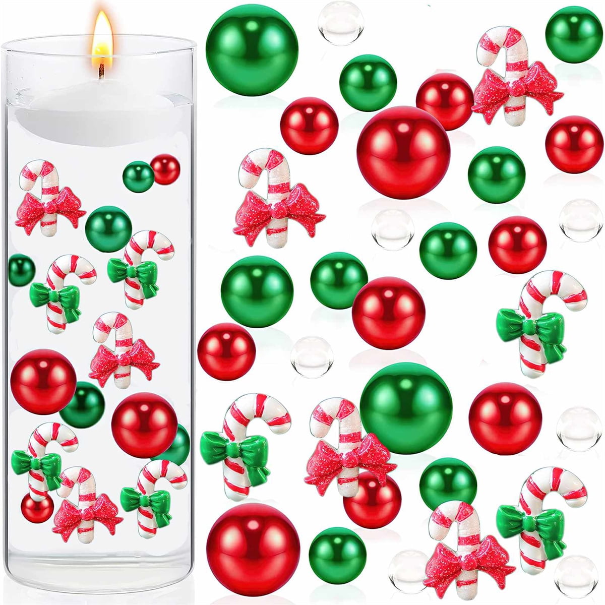 6040Pcs Christmas Vase Fillers Floating Pearls for Vase Filler, Candles