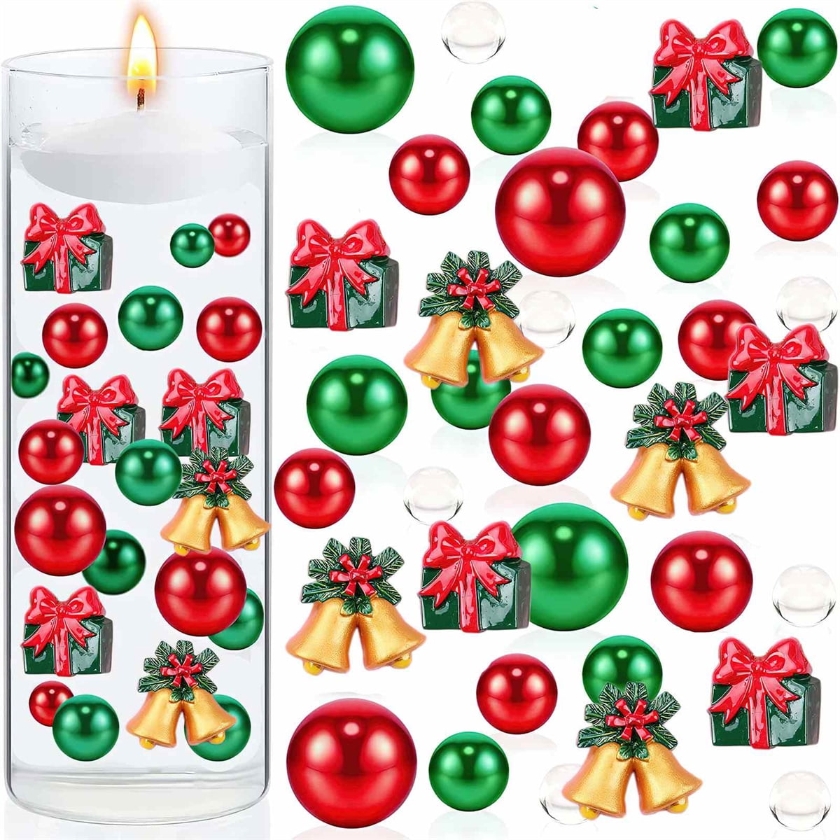 6040Pcs Christmas Vase Fillers Floating Pearls for Vase Filler, Candles and Candy Water Beads