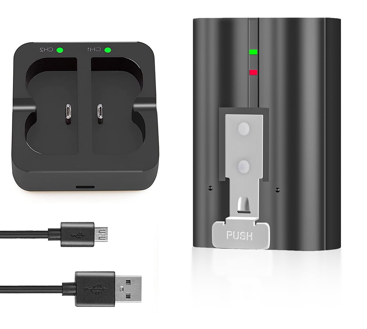 Zmoon 6040mAh V4 Battery Dual Charger for Ring Doorbell 3+