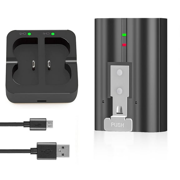 6040mAh V4 Replacement Battery Compatible with Ring, Dual Port Battery Charger Station for Video Doorbell 2 3 3+ 4, Spotlight Camera Stick Up Camera