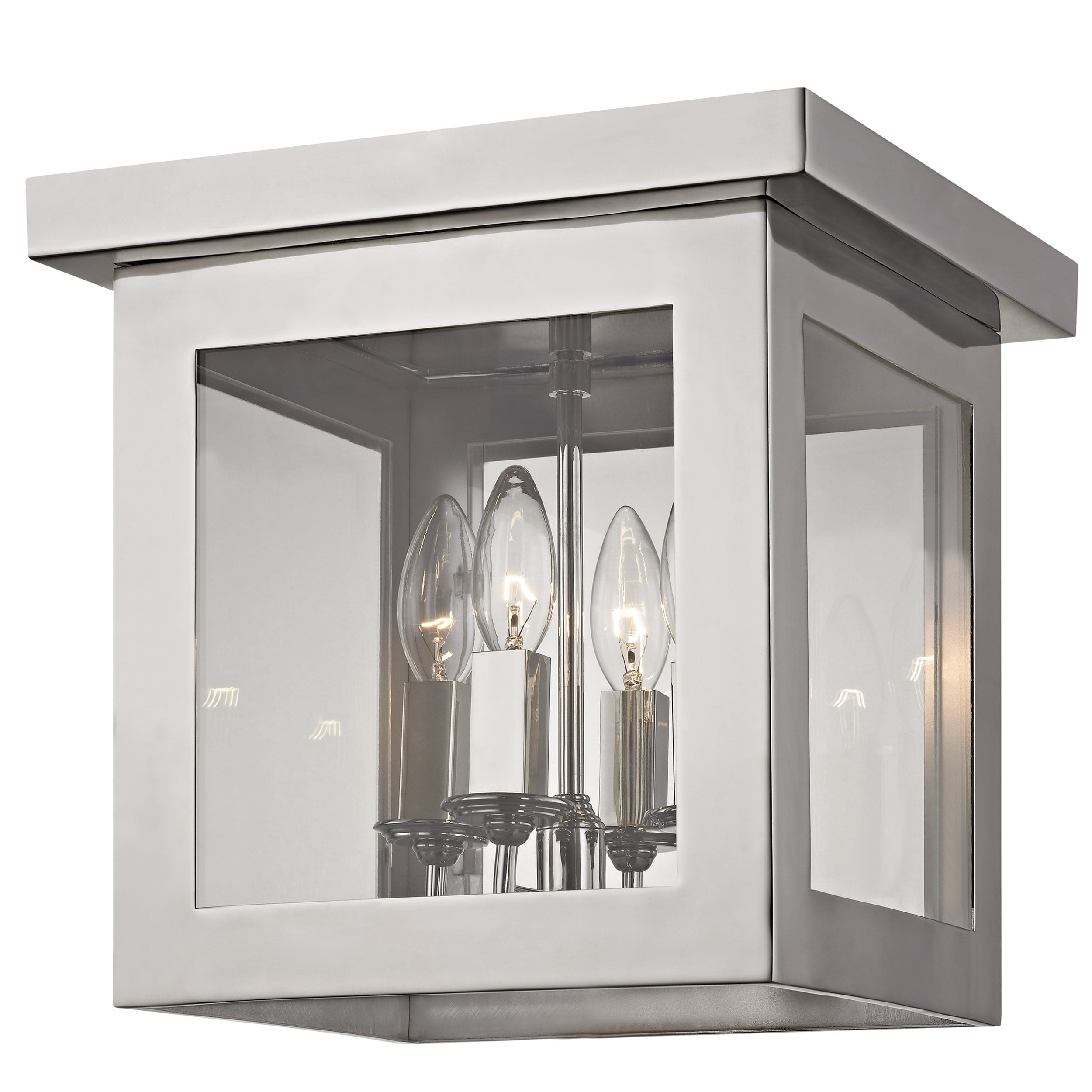 Hurley Polished Nickel 4-Light LED Flush Mount Ceiling Fixture