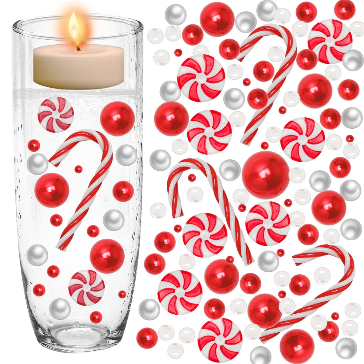 6054 Pieces Christmas Vase Filler Floating Pearls for Vases, Filler