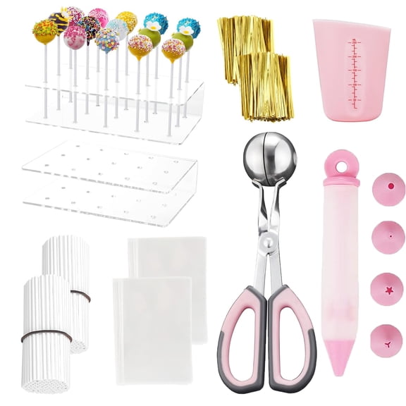 605pc Cake Pop Kit with Sticks, Stand, and Decorating Tools for Candies & Chocolates