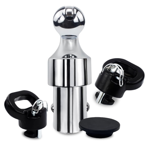 60638 Upgraded 38k Puck System Gooseneck Hitch Ball Kit Compatible with 2013-2026 Dodge RAM 2500 3500, 2-5/16 Inch Gooseneck Hitch Ball for Truck Bed with 2 Gooseneck Safety Chain Anchors
