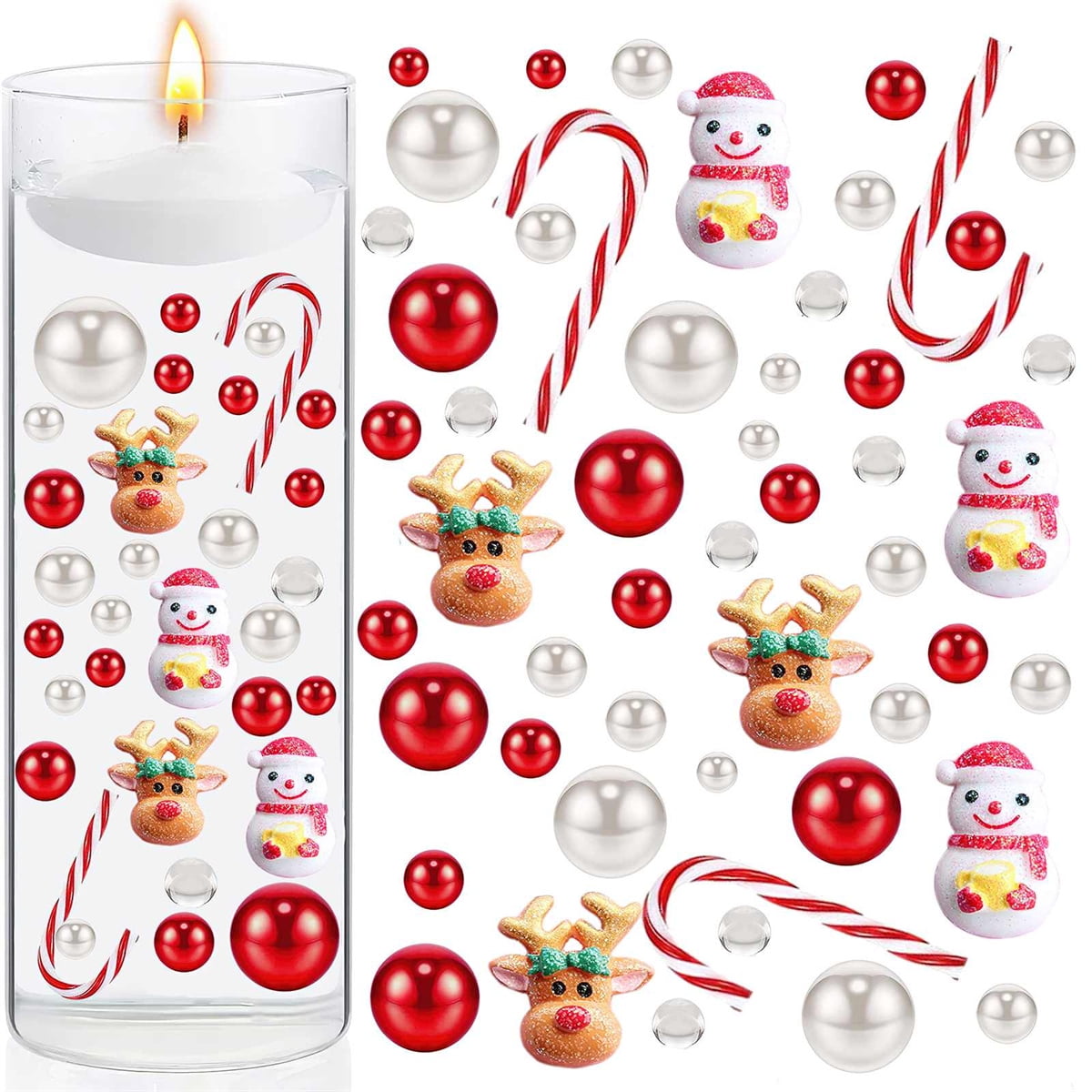 6069Pcs Christmas Vase Fillers Floating Pearls for Vase Filler, Candles and Candy Water Beads