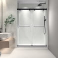 thumbnail image 1 of 6076 Inch North American Frameless Double Sliding Matte Black Shower Door With Adjustable Soft Closing Function 8mm Tempered Glass With Nano Easy Cleaning And Stick Explosion-proof Menbrance, 1 of 11