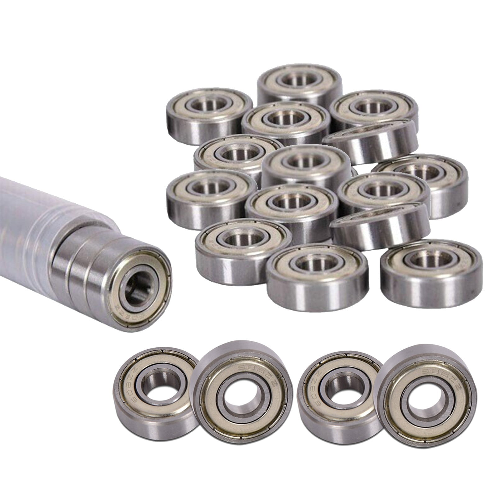 608-ZZ Cuscinetto A Sfera 8x22x7 Doppia Schermata Metallo Cromato - Foto 2