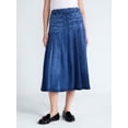 thumbnail image 1 of Free Assembly Women's and Women's Plus Stitched Pleat Denim Maxi Skirt, Sizes 0-28W, 1 of 6