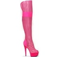 thumbnail image 1 of 609-IVY, 6'' Peep Toe Thigh High Mesh Boot, 1 of 2
