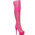 thumbnail image 1 of 609-IVY, 6" Peep Toe Thigh High Mesh Boot, 1 of 2