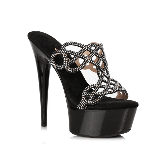 609-SABRINA, 6" Rhinestone Mule Sandal