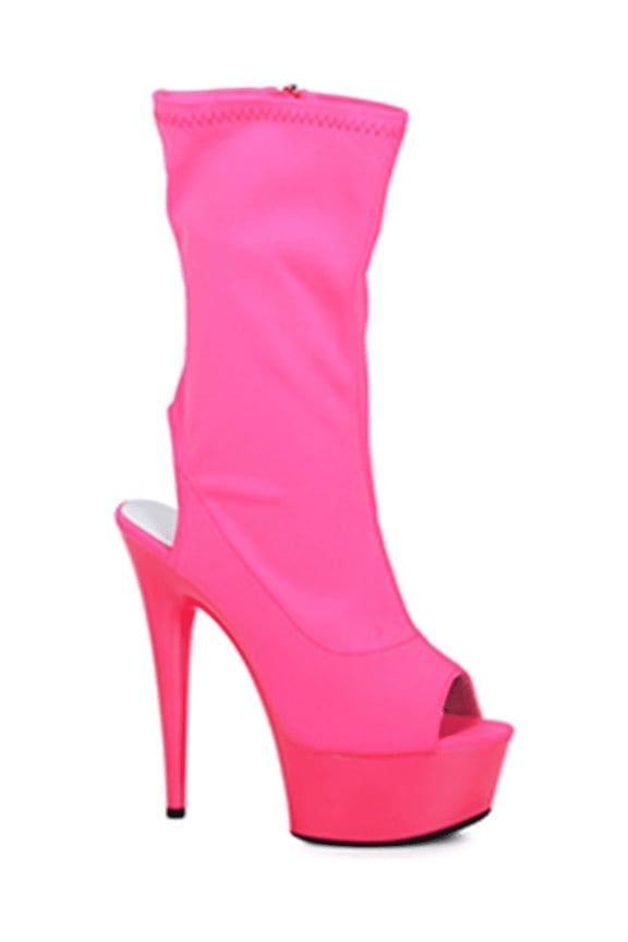 609-STACY, 6" Peeptoe Ankle Bootie Fuschia / Size 6