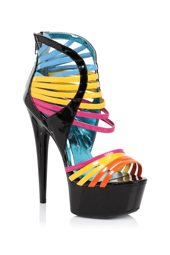 609-SUNKISS, 6" Platform Multi Color Straps