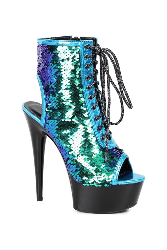 609-TINSLEY, 6" Peeptoe Sequined Ankle Bootie.