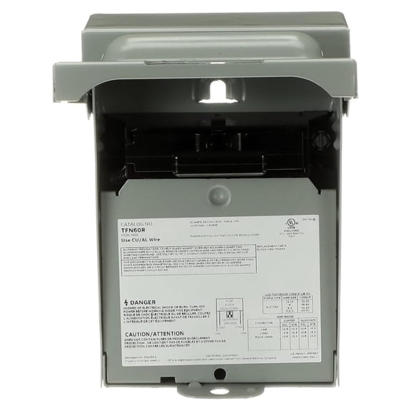 60A 240V Weatherproof Disconnect Switch - NEMA 3R Non-Fused - 1 Phase - 10kAIC - Outdoor Electrical Disconnect