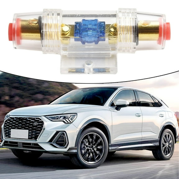 60A Fuse Holder Block for Car Audio Subwoofer 12V 24V DC Circuit Breaker with Reset Switch ABS Aluminum Alloy Safety Fuse Box for Auto RV Solar Systems Gold-Plated Terminals