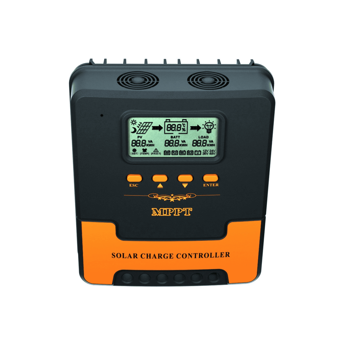 60A MPPT Solar Charge Controller 12V 24V Auto Adapting Lead Acid ...