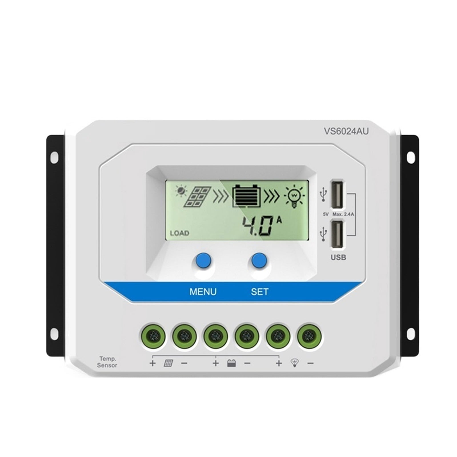 60A Solar Controller 12V 24V Auto VS6024AU PWM Charge Controller With Built In LCD Display And Double USB 5V Port
--------
,Powerful Control Function