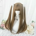 thumbnail image 1 of 60CM Lolita Long Wavy Brown Neat Bangs Hime Synthetic Hair Party Cosplay Wig, 1 of 1