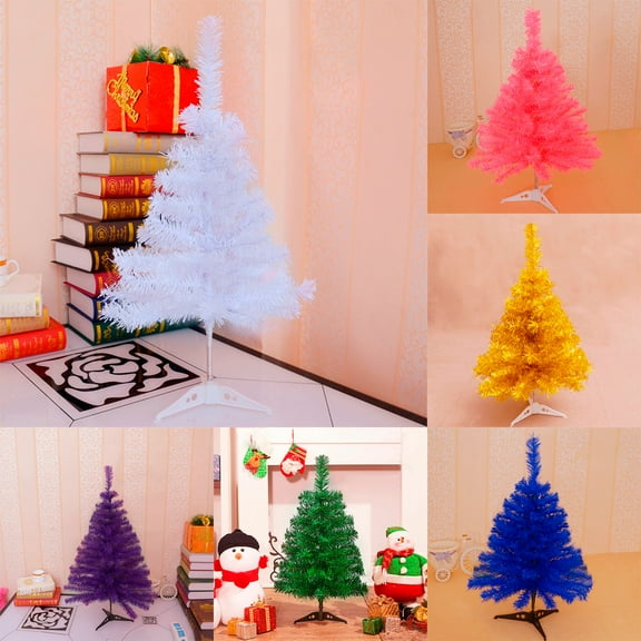 60CM Multicolor PVC Christmas Tree | 23.62 Inch Desktop Holiday Decor | Festive Tabletop Decoration for Fireplace & Yard | Includes 1 Tree