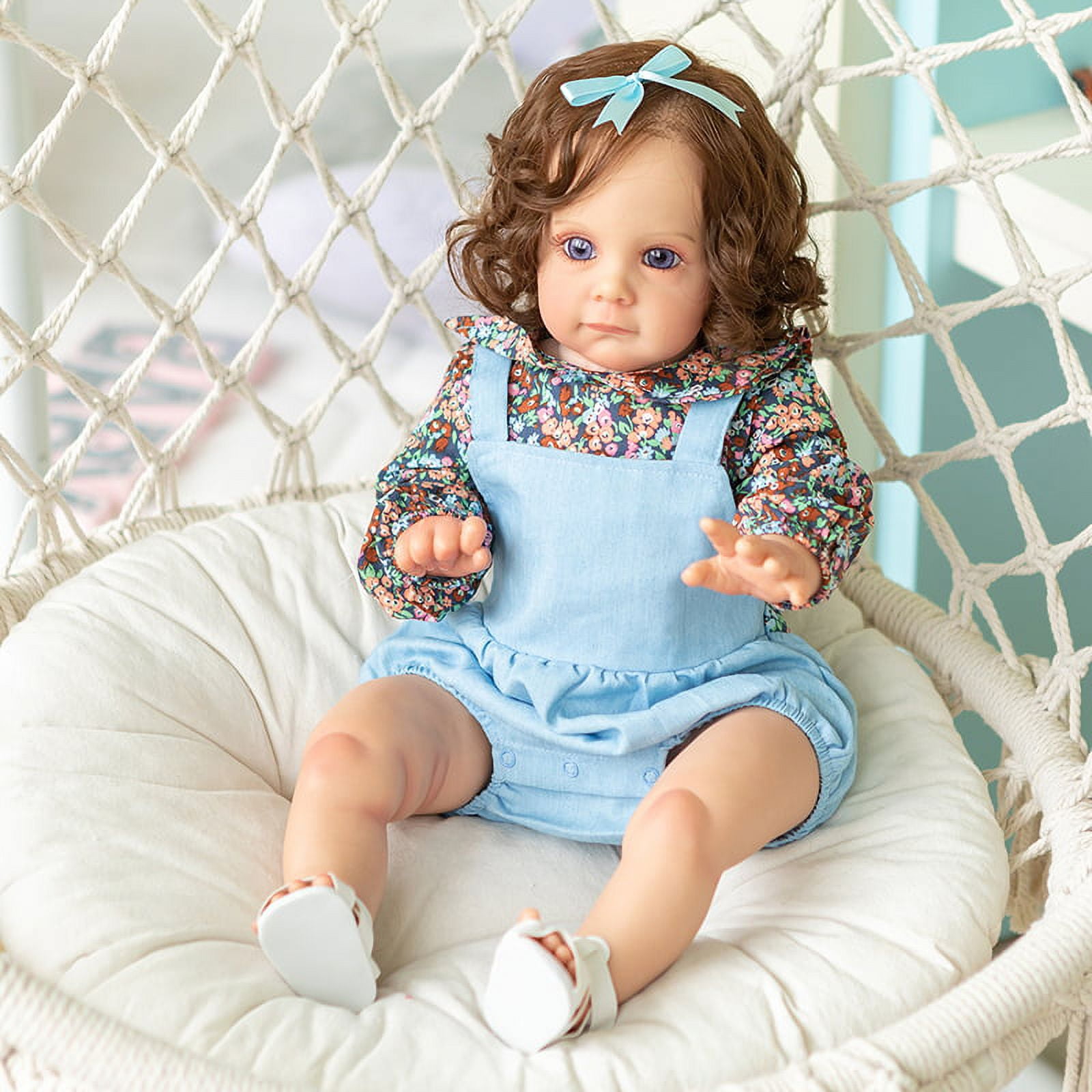 Bebe Reborn Menino 18 Sue-Sue Already Painted Bebe Reborn Doll Realistic  Rooted Curly Hair Reborn Baby Doll Toys