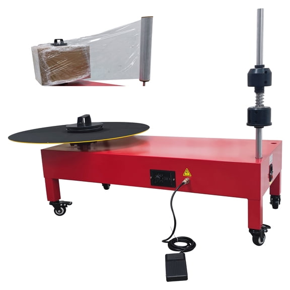 60CM Stretch Film Wrapping Machine Electric Single Spindle with Workbench 110V