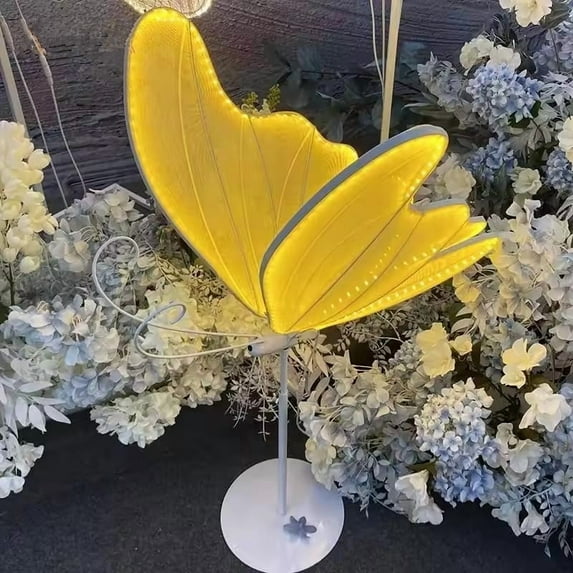 60CM Wedding Butterfly Light Floor Lamp, Luminous Hanging Decor for Wedding Stage, T-Stage, Hall & Event Decoration(Warm light)