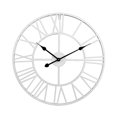 thumbnail image 1 of 60CM Wrought Iron Clock Vintage European Style Roman Numerals Wall Clock Household Bedroom Hanging Bar Decor without Battery （White）, 1 of 6