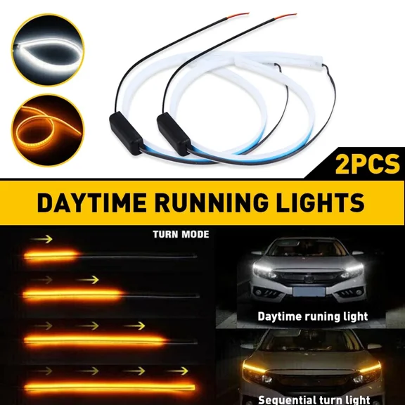 60Cm Led Car Headlight Strip Lights Drl Turn Signal Bar Lamp Super Bright Auxito