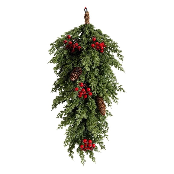 60Cm Polyethylene Hanging Simulated Tree For Christmas Decoration With Upside-Down Design For Festive Ambiance