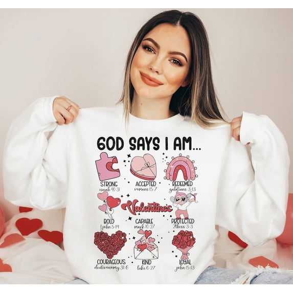 60D say I Am Valentine Sweatshirt Funny Valentines