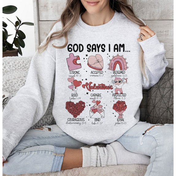60D say I Am Valentine Sweatshirt Funny Valentines
