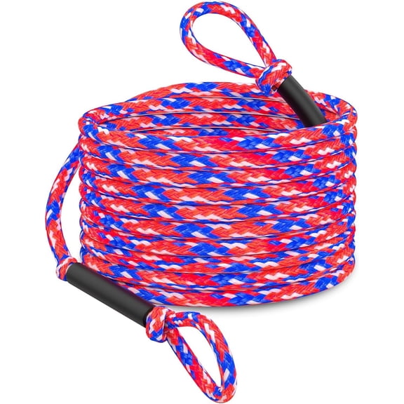 60FT 6K Boat Tow Rope for Tubing, 1-6 Riders Heavy Duty Floating Tube Tow Rope, Pull Rope for Towable Tubes & Water