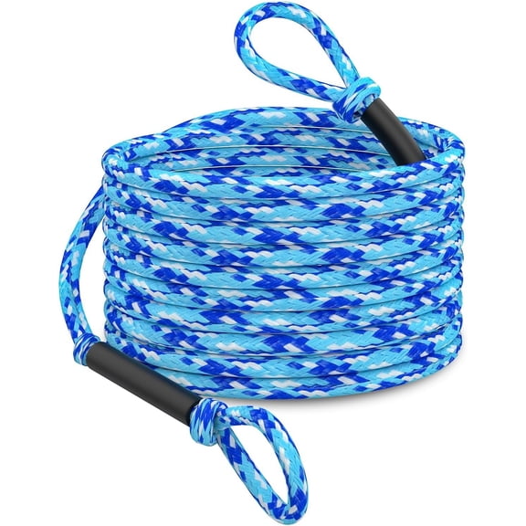 60FT 6K Boat Tow Rope for Tubing, 1-6 Riders Heavy Duty Floating Tube Tow Rope, Pull Rope for Towable Tubes & Water