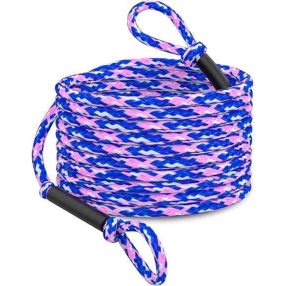 60FT 6K Boat Tow Rope for Tubing, 1-6 Riders Heavy Duty Floating Tube Tow Rope, Pull Rope for Towable Tubes & Water