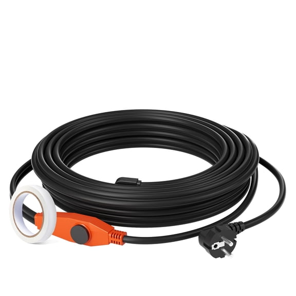 60FT 7W/FT Long Size Pipe Heating Cable All Season Water Pipeline Anti Freeze Protection Heat Tape
