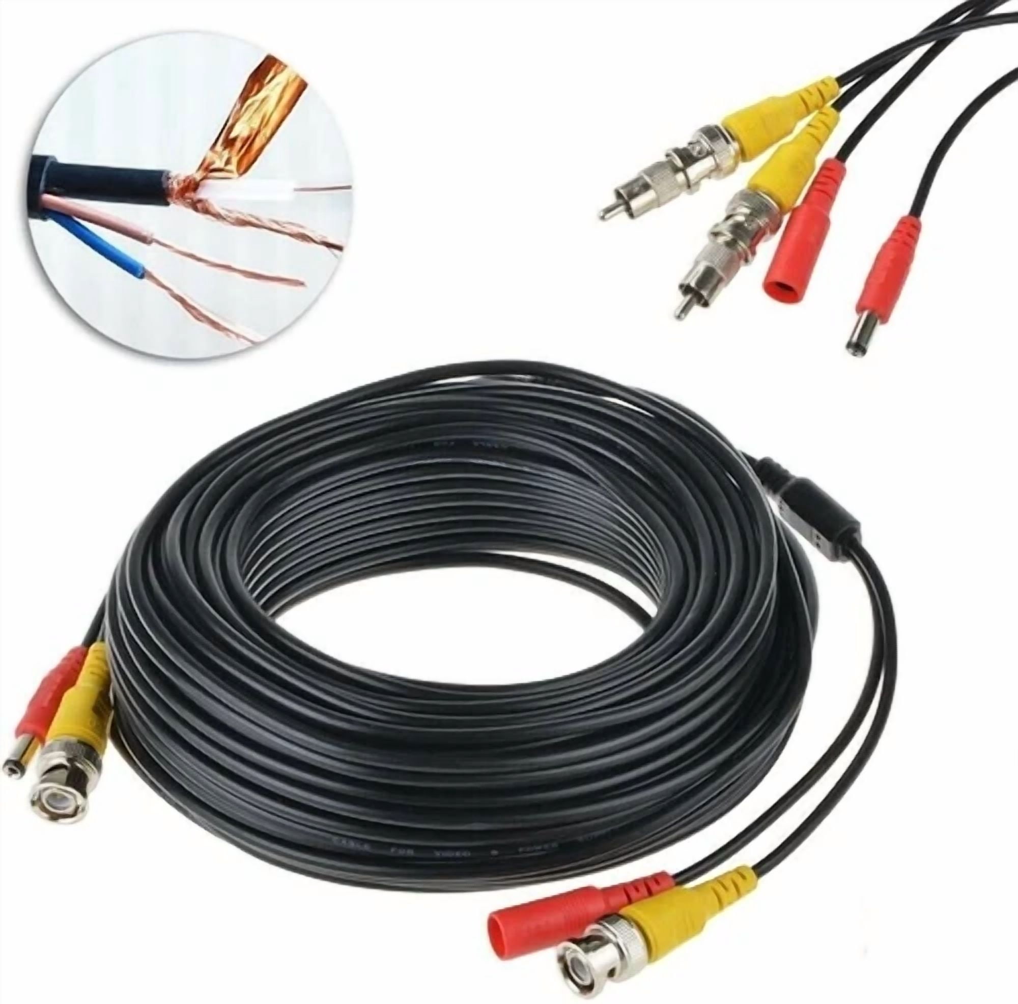 60Ft Video Power Bnc Cable Wire Cord For Cctv Security Camera System ...