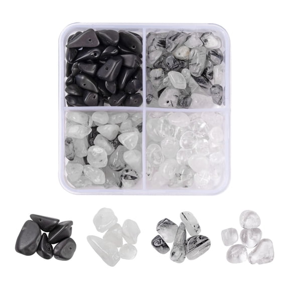 60G 4 Style Natural Mixed Gemstone Chip Beads for Jewellery Making Mixed Color 15g/style