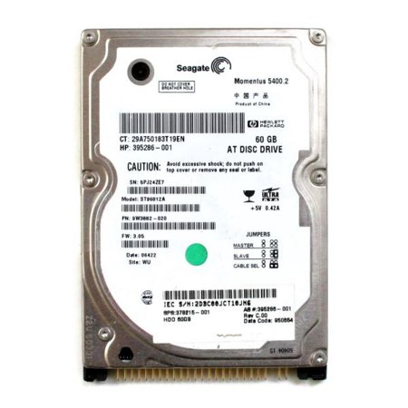 60GB 5400.2 RPM LAPTOP HDD 9W3882-020 FW:3.05, HP: 395286-001, SPS:378215-001